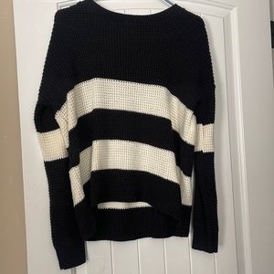 Black and white sweater.